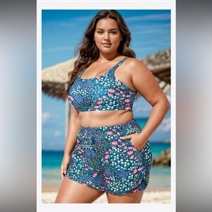 ****Meet.curve bathing suit short set**** floral print